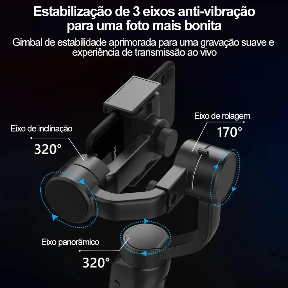QAML F8 Handheld 3-axis Universal Joint Phone Holder Used As An Anti Vibration Video Recording Stabilizer For_voghion.com