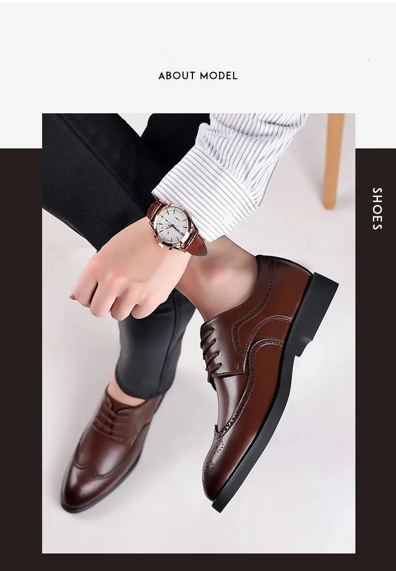 Formale Oxford-Schuhe aus echtem Leder für Herren Brogue-Schuhe Sapato Social Mascuo Chaussures Hommes Pointu 240607_voghion.com