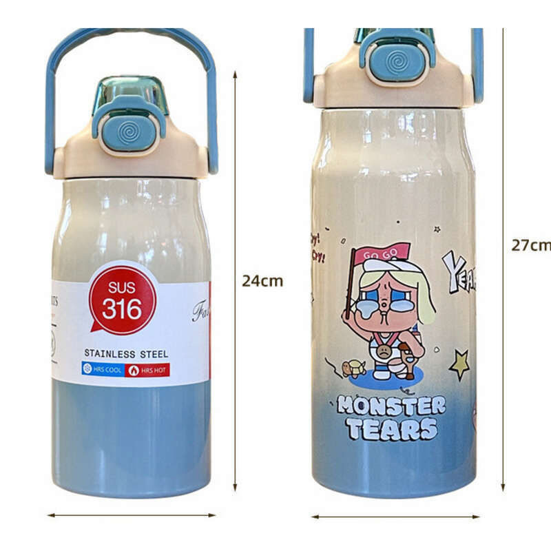Nouvelle tasse à eau isotherme en paille 3D dégradée pour étudiants, avec une grande capacité et une grande esthétique_voghion.com