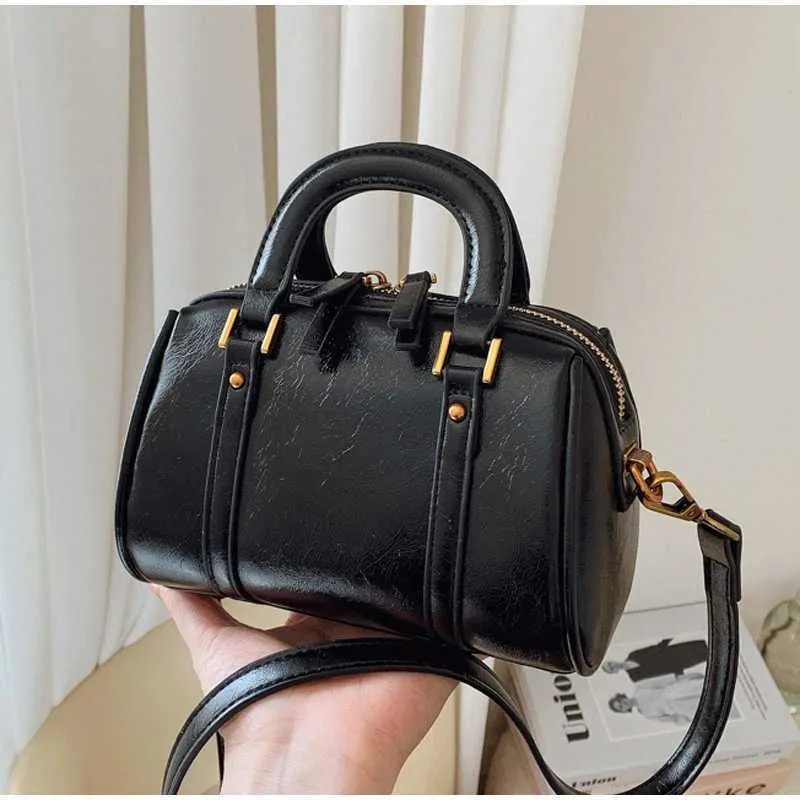 Niche Hand Boston Bags Pro ženy 2025 Retro Módní Dámská Jedno Rameno Crossbody Taška Hovězí Kožené Kabelky S_voghion.com