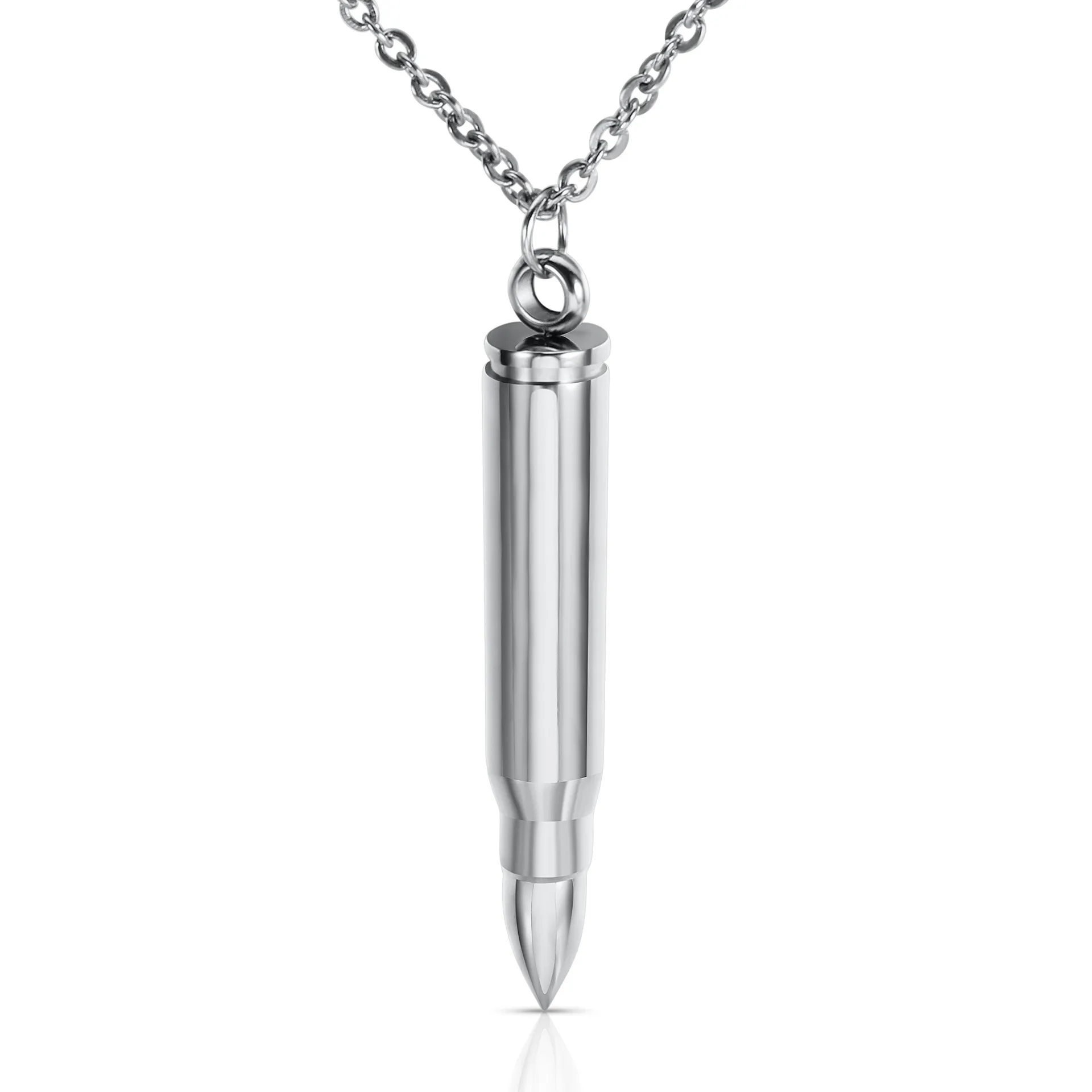 Gold Plated Mens Titanium Steel Bullet Open Pendant Perfume Essential Oil Diffuser Necklace Name Custom Engraving Gifts_voghion.com