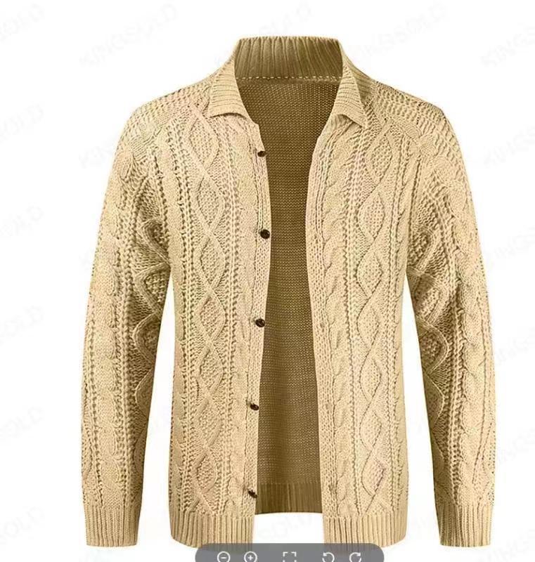 Neu Pullover Strickjacke Gekleidet Lange ärmeln Stehkragen Twisted Jacquard Casual_voghion.com