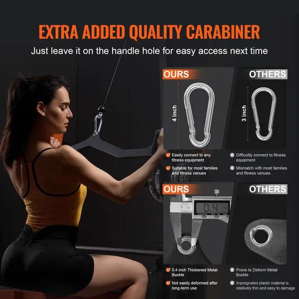 Accesorio de polea para máquina de remo con cable, barra en V para tríceps, barra de polea para entrenamiento de fuerza de espalda, agarre recubierto de goma, barra para curl de bíceps y dorsales._voghion.com