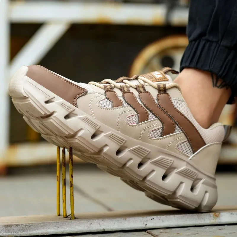 Sicherheitsschuhe für Herren und Damen, stoßfest, perforiert, atmungsaktiv, leicht, Arbeits- und Sportschuhe, nicht abnehmbar, Wanderstiefel, Größe 36–46_voghion.com
