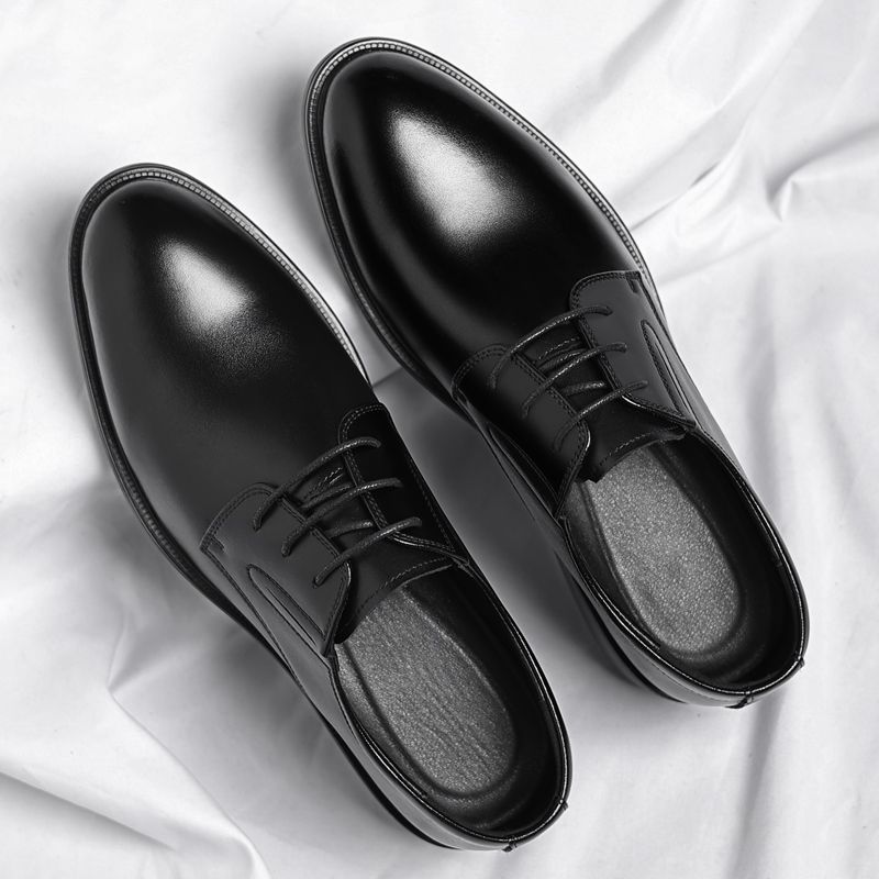 Derby en cuir de style britannique pour marié, chaussures d'affaires en cuir de vache pour hommes d'automne_voghion.com