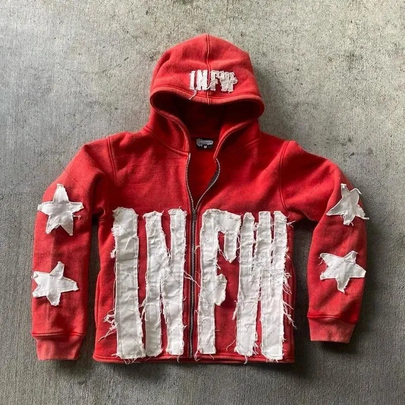 Herren Y2k Casual Retro Gothic Hoodies Europäische und amerikanische Buchstabenstickerei Übergroßer Hoodie Damen Y2K High Street Paarmantel Retro Loose_voghion.com