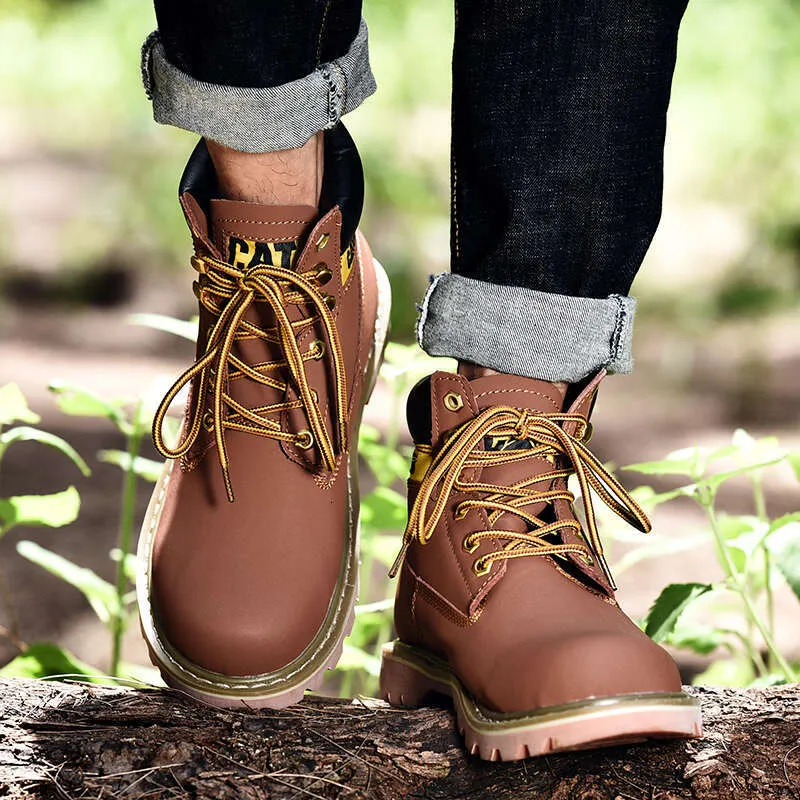 Echtes Leder Herren Damen Winter Knöchel Militär Trekking Schnee Gelb Designer Taktische Stiefel Outdoor für Männer Arbeitsschuhe_voghion.com