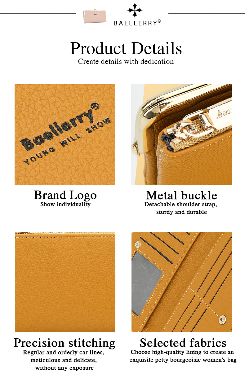 Women's Long Wallet And Coin Purse With Multi-card Slot Design_voghion.com