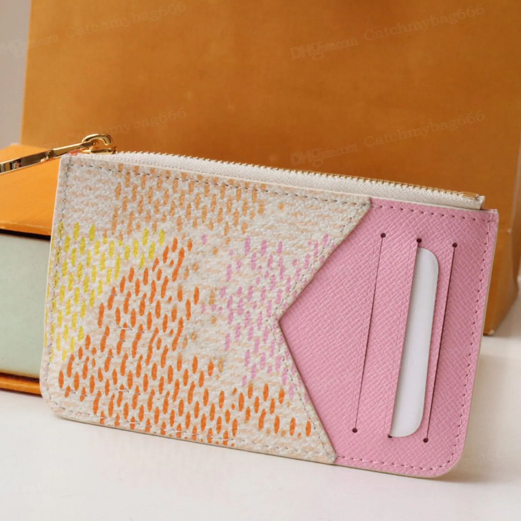 top Quality 10A Victorine Wallet Designer Coated Canvas Golden Hardware Wallets Leather Trim Card Holder Press Stud_voghion.com