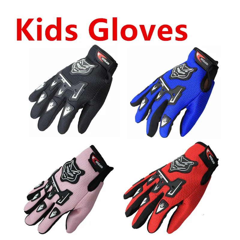 Five Fingers Gloves Kids Summer Full Finger Motorcycle Child Moto Luvas Motocross Leather Motorbike Guantes Children_voghion.com