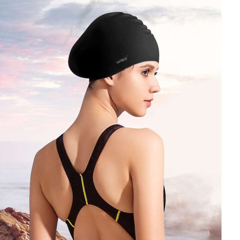 WAVE Modischer wasserdichter Silikon-Sport-Schwimmhut für Erwachsene mit langem Haar, Unisex-Gehörschutz_voghion.com