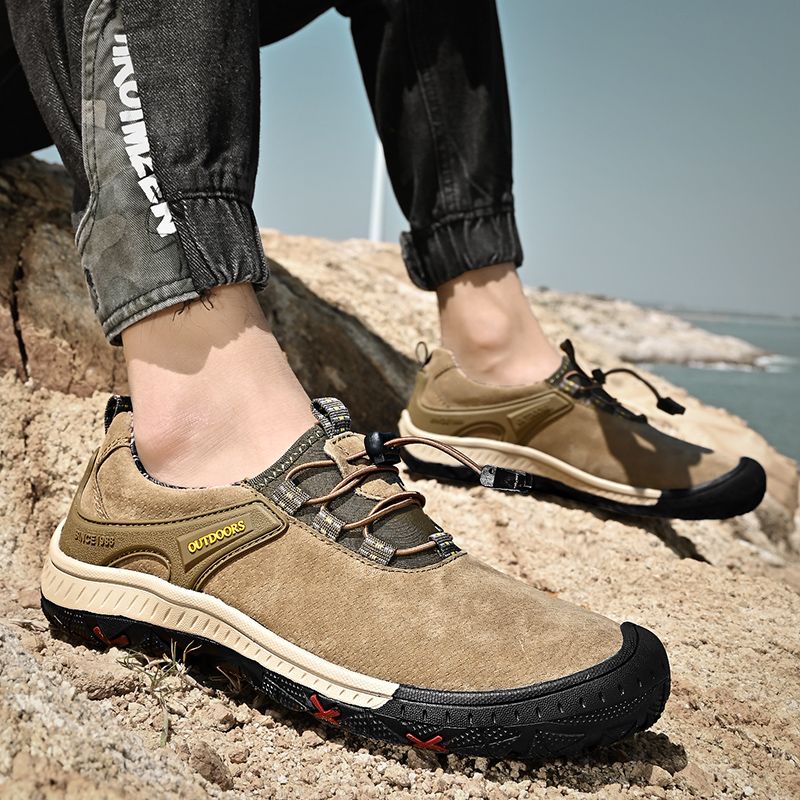 Outdoor Hiking Sneakers Sping Casual Men Shoes Breathable Suede Leather Anti-skid Walking Shoe Hot Sale Footwear_voghion.com