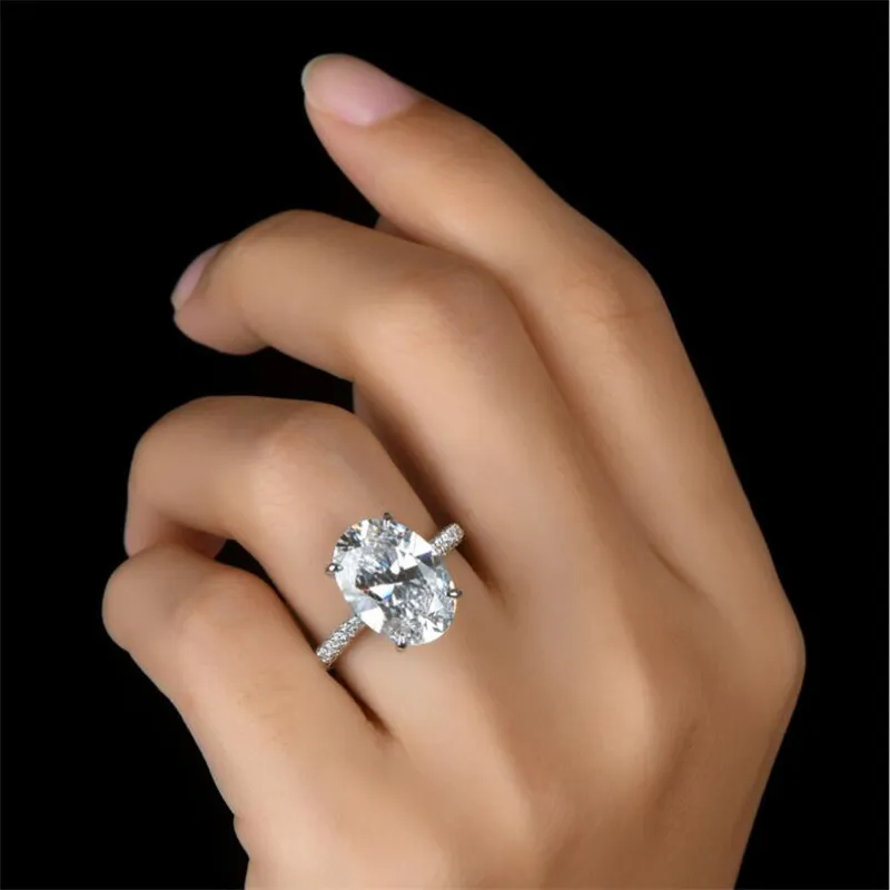 Vintage Ovaler Lab Diamant Ring Für Damen Aus Silber_voghion.com