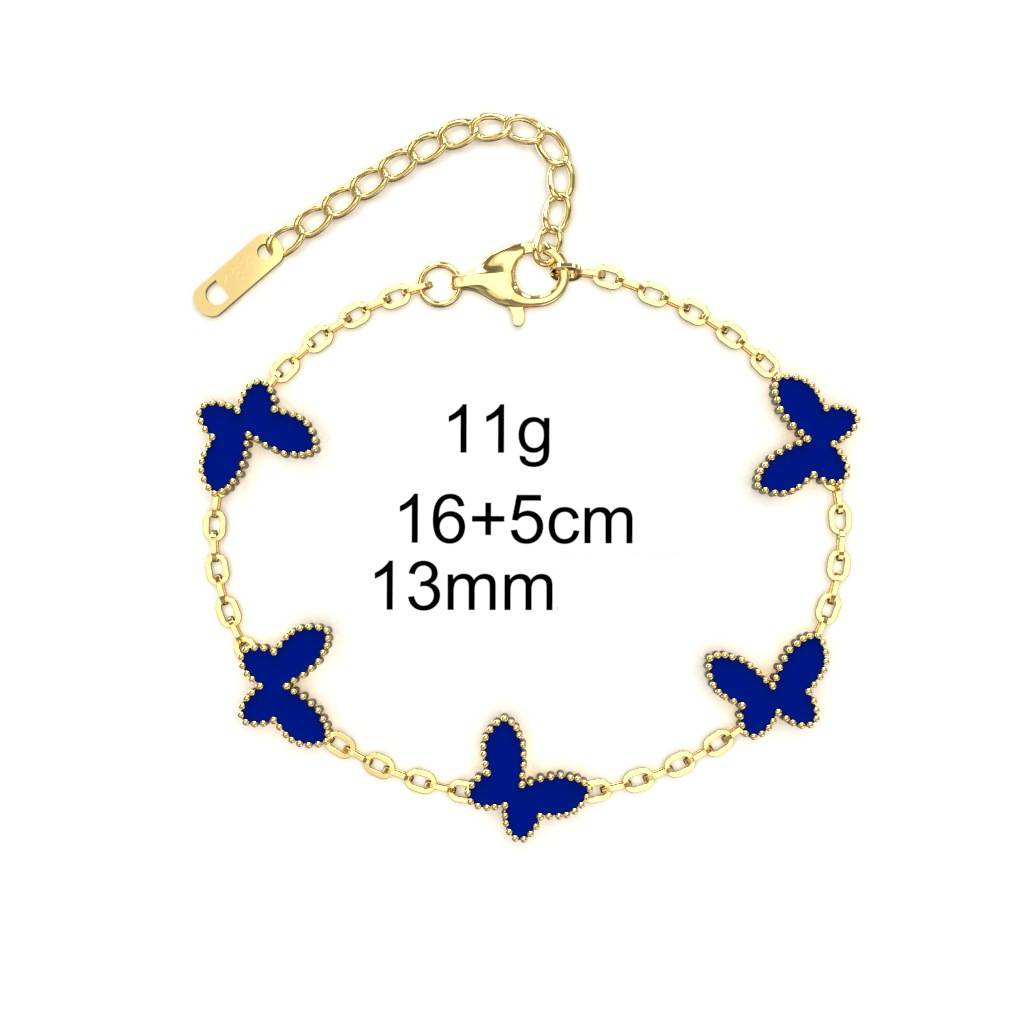 Pulseira de borboleta elegante em aço inoxidável dourado_voghion.com