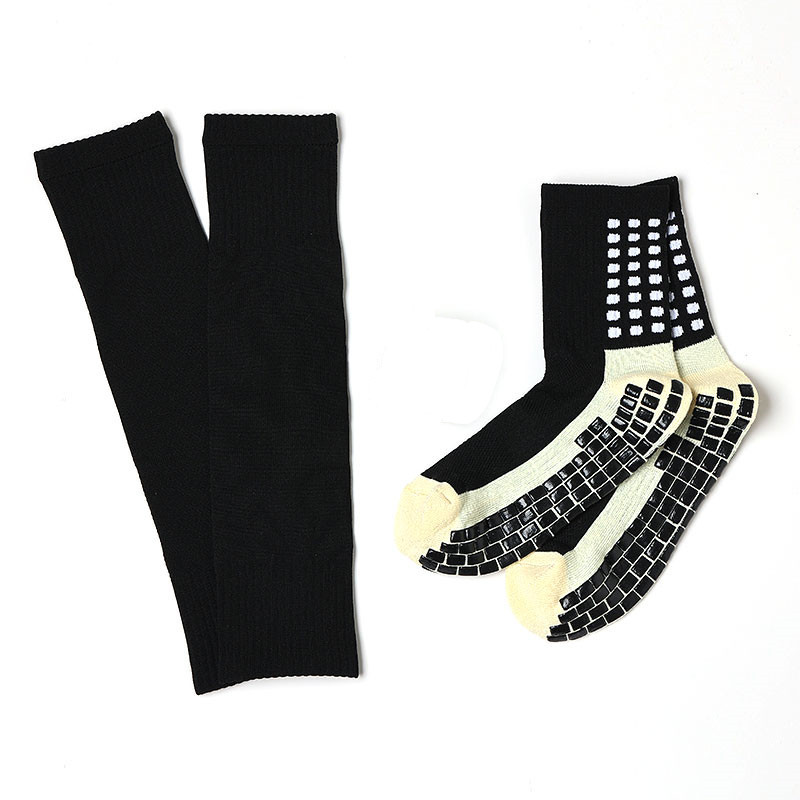 Unisex Football Socks Thickened Middle Tube Anti slip Adhesive Socks Leg Protection Set Soccer Grip Socks Set
