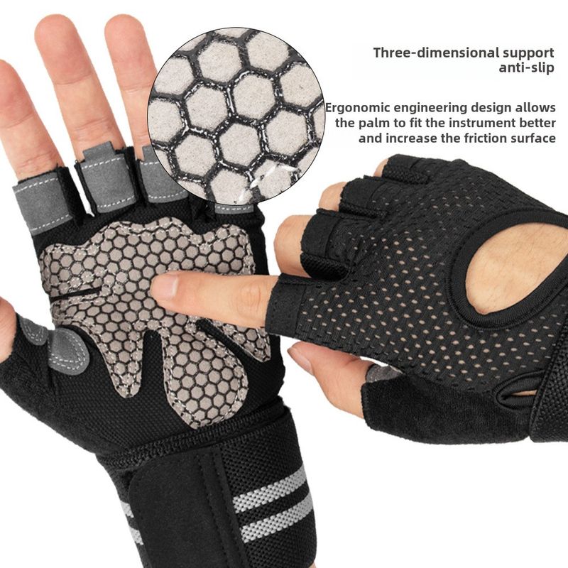 Fiess mit Handgelenkschoner, Laufen, Bergsteigen, Anti-Verschleiß-Halbfinger-Gl, Training, Outdoor-Radfahren, Sport, Fiess_voghion.com