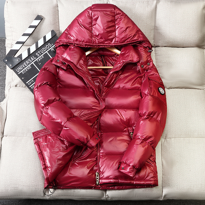 New Foreign Trade Down Jacket Short Shiny Men And Women Winter Warm Super Thick Duck Down Couple Jacket