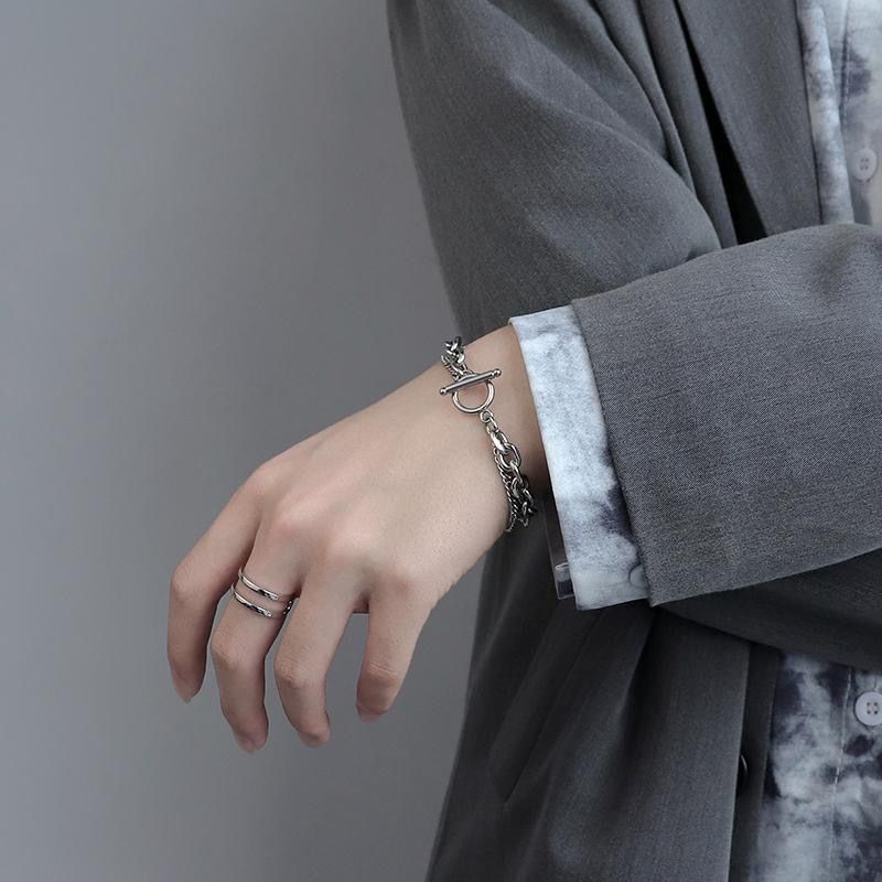 New Niche Design That Does Not Fade, Simple OT Buckle Bracelet, Titanium Steel Cold And Cool Style Hip-hop Punk Cuban_voghion.com