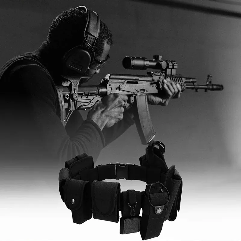 10-in-1-taktische Sicherheitsgürtel, multifunktionaler Pistolenhalfter, Taschenlampenbeutel-Set, Utility-Kit, Dienstgürtel 250715_voghion.com