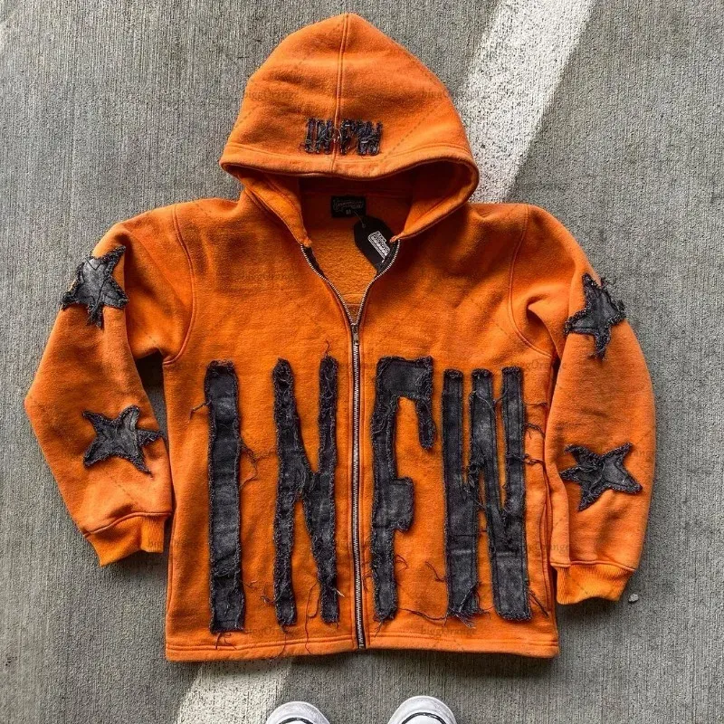 Herren Y2k Casual Retro Gothic Hoodies Europäische und amerikanische Buchstabenstickerei Übergroßer Hoodie Damen Y2K High Street Paarmantel Retro Loose_voghion.com