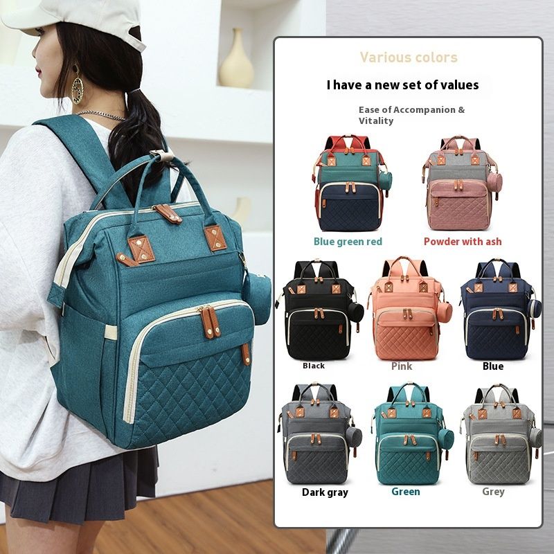 Neue tragbare Wickeltasche für Mutter und Baby mit großem Fassungsvermögen, kann als Umhängetasche bedruckt werden_voghion.com