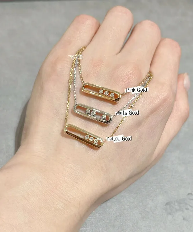 Verschiebbares Diamant Anhänger Halskette Gold Hohl Design_voghion.com