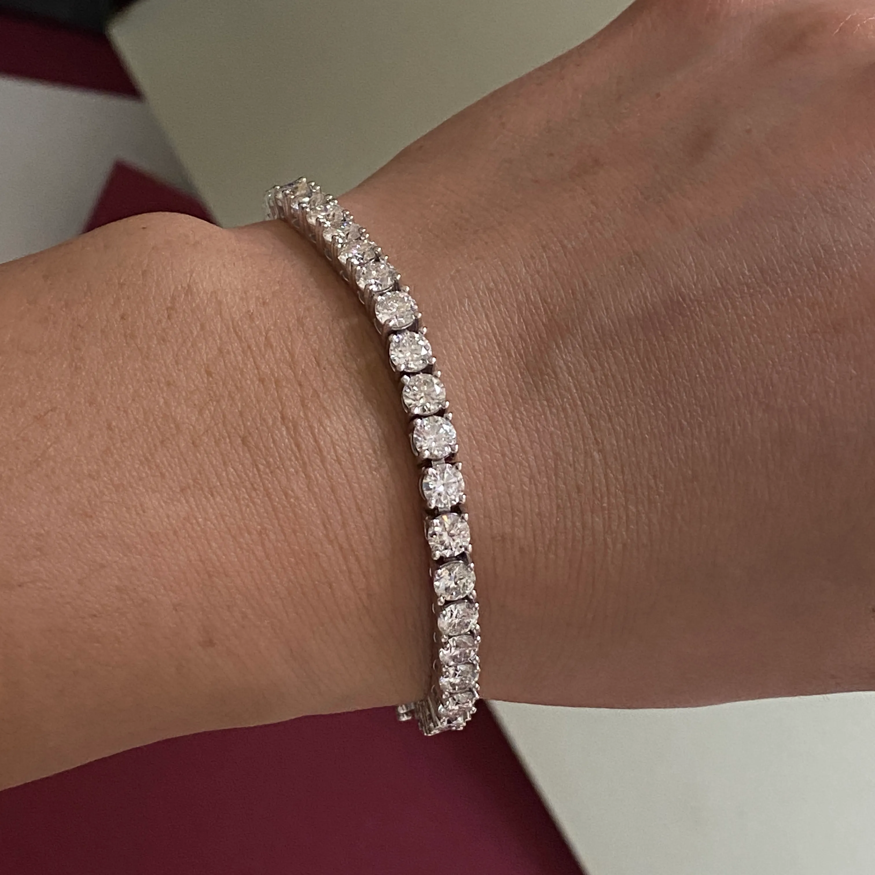Collana con catena da tennis in moissanite da 3 mm, 4 mm, 5 mm, 6,5 mm, 15,2 cm, 18,3 cm, 20,3 cm, in argento sterling, moda donna_voghion.com