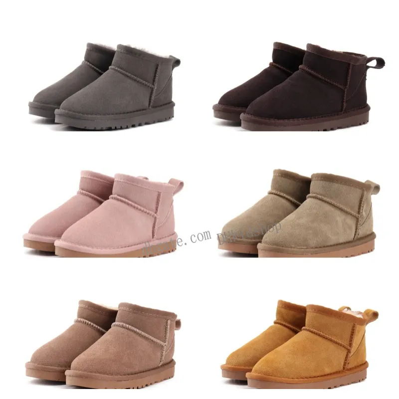 U GG kids boots 2023 Brand Children Girls Kids Shoes wedges Snow Winter Warm Toddler Boys Genuine Leather Youth Toddlers_voghion.com