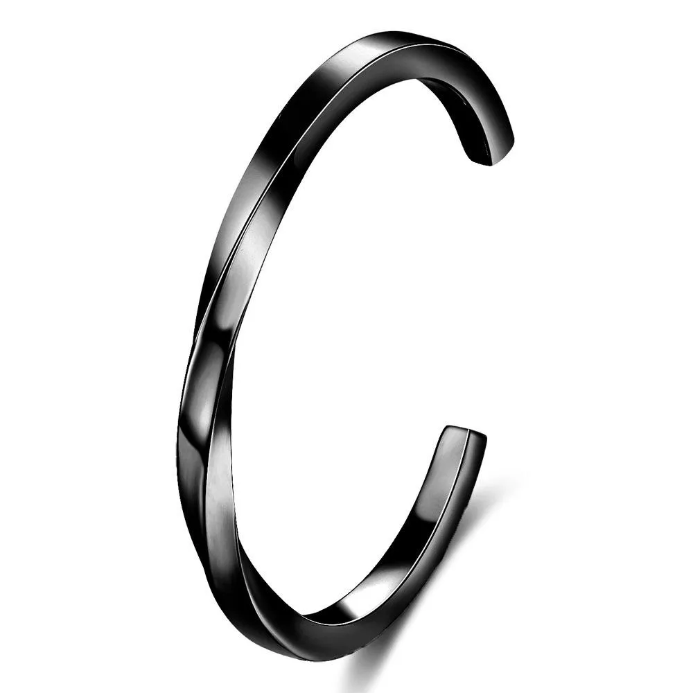 4 Farben Neue echte vergoldete Twist Titan Edelstahl Damen Manschette Armreif Armband Armreifen Schmuck Geschenke für_voghion.com