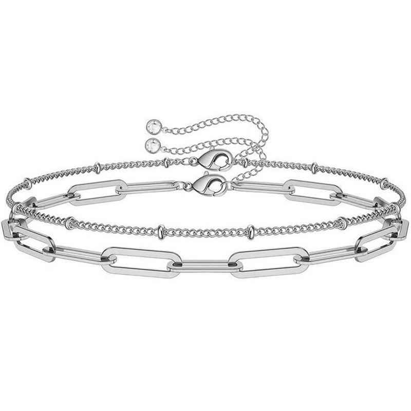 Bracelet simple à double couche en perles de riz avec trombone et tempérament simple pour femme, bijou de niche_voghion.com