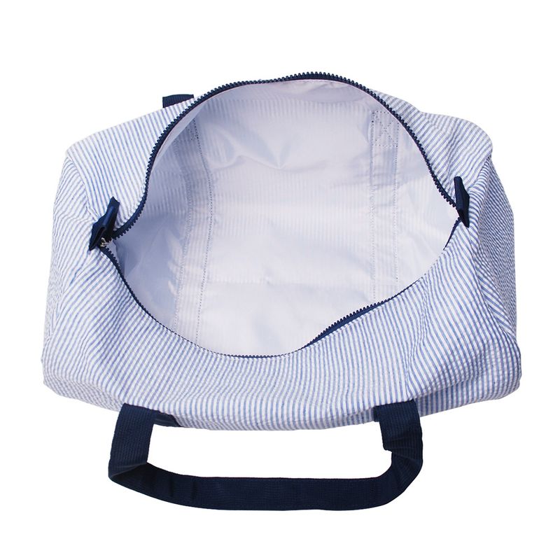 Domier Seersucker Baumwolle Reisetasche Gepäcktasche tragbare Zylindertasche Acryl Kunststoff Zahn Reißverschluss_voghion.com