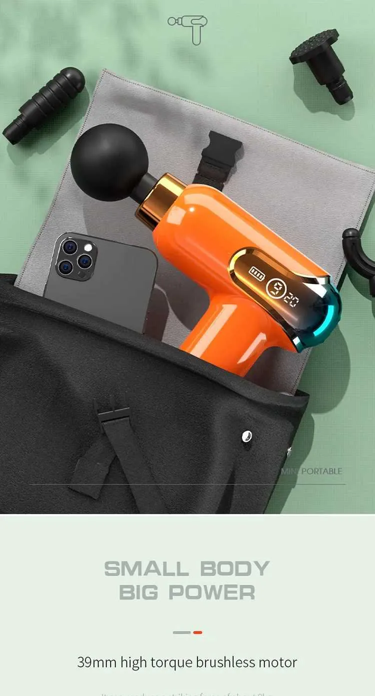Compact massagepistool - Draagbare spierverlichting_voghion.com
