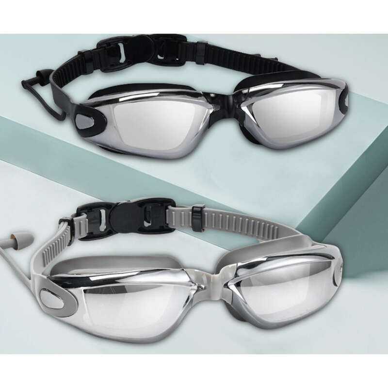 Gafas de natación de silicona para adultos, galvanizadas de alta definición, antivaho e impermeables._voghion.com