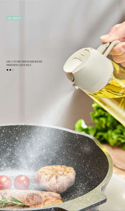 Oil Can Kitchen Household Glass Pouring Dual-use Air Fryer Spray Bottle Automatic Opening And Closing Oil Pot_voghion.com