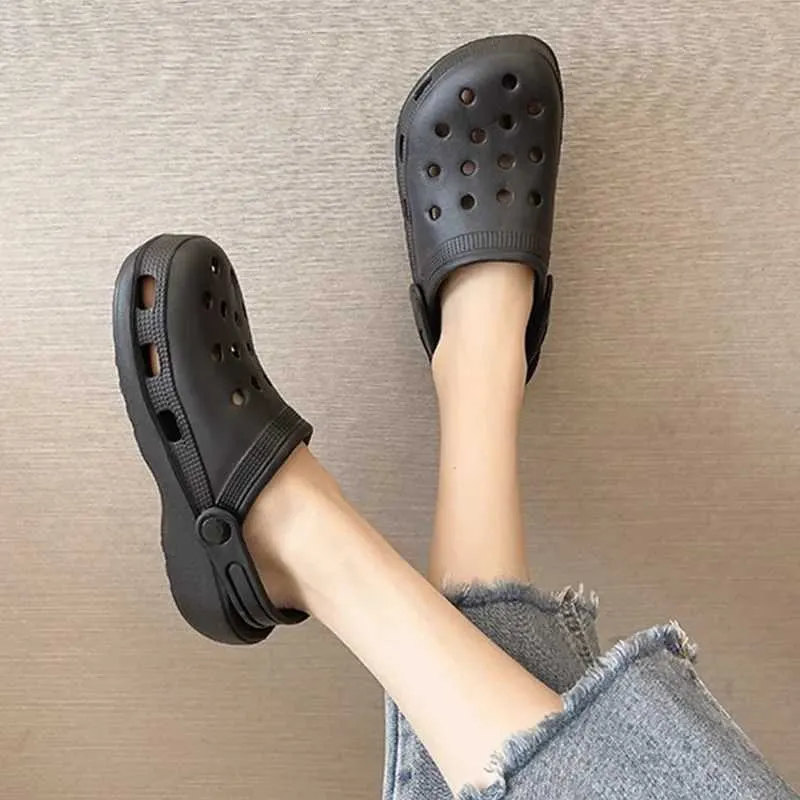 Módní nepromokavé pantofle pro ženy, letní venkovní pantofle, měkká podrážka, zahradní boty, vnitřní kojící dřeváky, sandály S60711_voghion.com