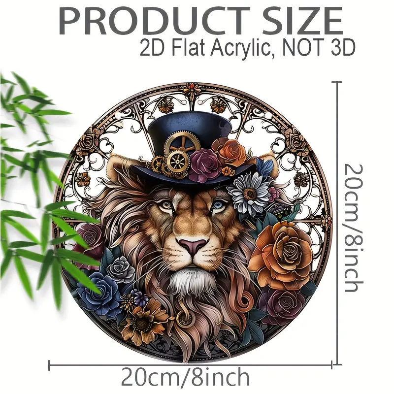 Attrape-soleil animal gentleman – Art acrylique fantaisiste 8 x 8 pouces. Décoration charmante pour salons, jardins ou comme cadeau pour les amoureux des animaux._voghion.com