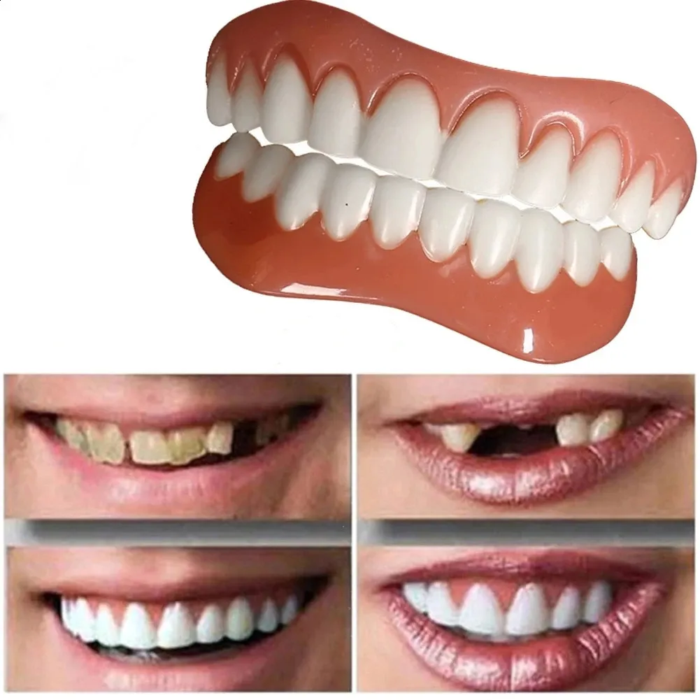 Σιδεράκια Smile Teeth Κάτω και Άνω Όψεις Silica Gel Ψεύτικη Αφαιρούμενη Οδοντοστοιχία Στοματική Φροντίδα Οδοντιατρική 240731_voghion.com