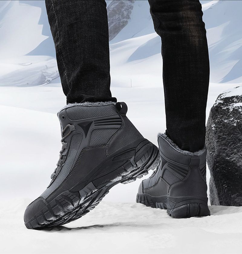 Grensoverschrijdende antislip wandelschoenen in grote maten, sneeuwfleece-verdikte sneaker, waterdicht, koudebestendig, warm, hoog model katoen_voghion.com