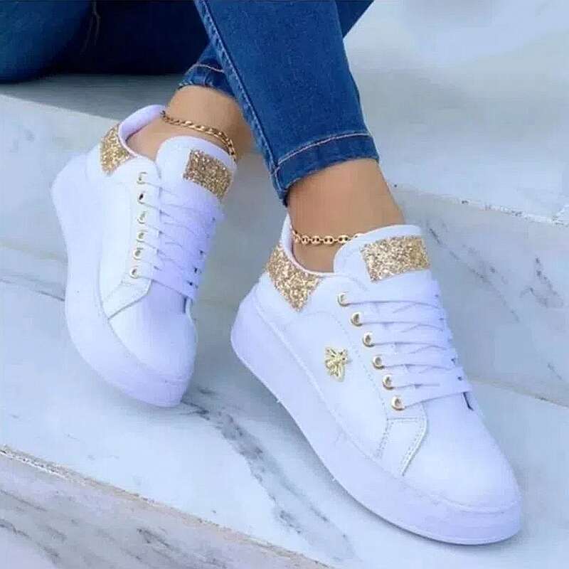 SHLIANG Scarpe autunnali impermeabili Sneakers bianche per donna Versione coreana Scarpe sportive piatte casual con lacci Scarpe vulcanizzate da donna Y0294_voghion.com