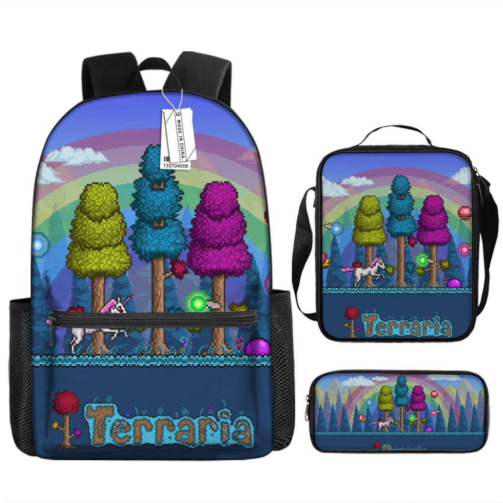 Terraria Kids Backpack Set School Bag Large Capacity_voghion.com