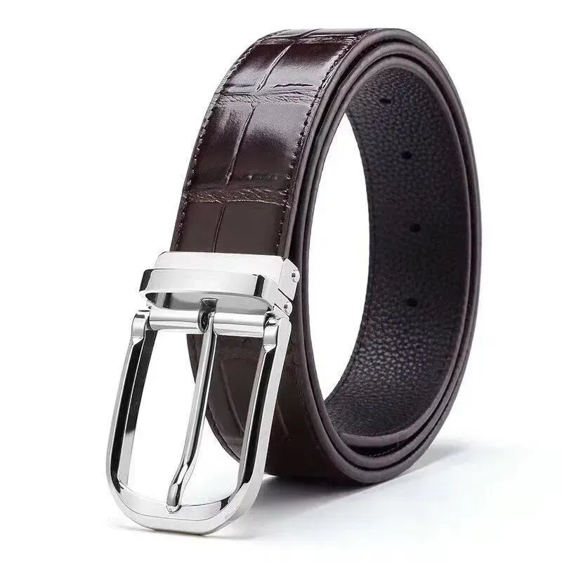 Fashion designer belt men womens belts genuine leather mens needle buckle novelty golden sier crocodile patterned_voghion.com