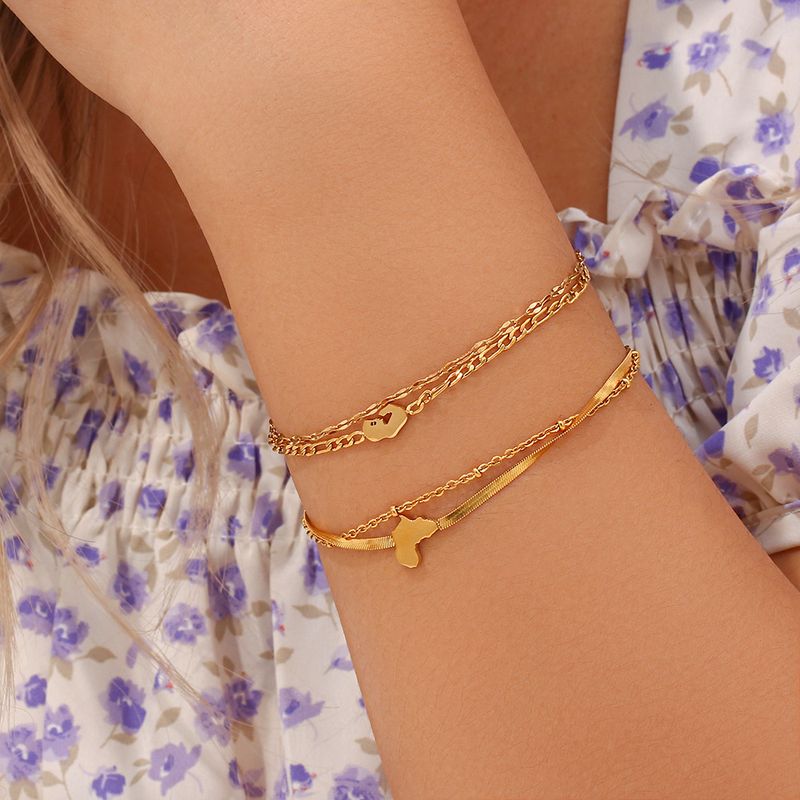 Simple Style Geometric Layered Stainless Steel Bracelets_voghion.com