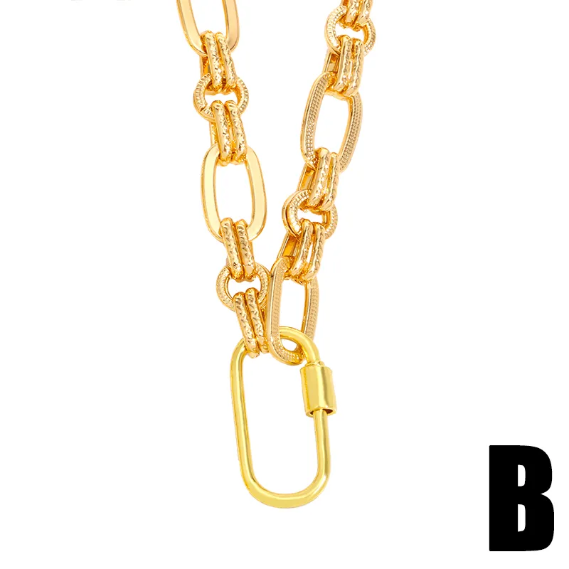 Collane con ciondolo FLOLA in oro massiccio con catena a maglie spesse e quadrate, per donne, girocollo cubano Miami, gioielli punk hip hop_voghion.com