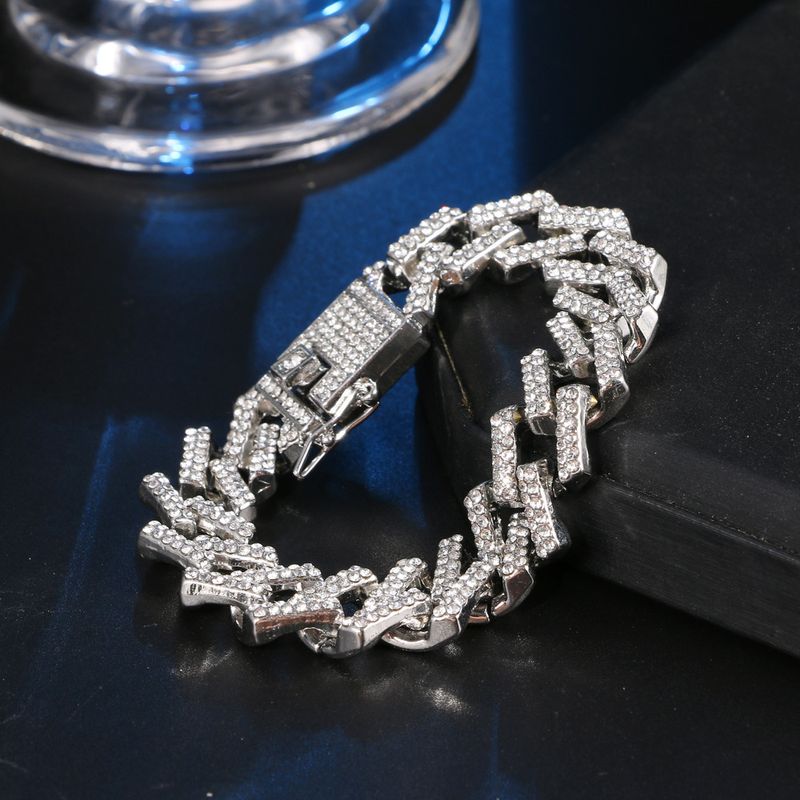 Bracelet unisexe tendance style hip-hop pour homme, style cubain, chaîne épaisse en or, style punk_voghion.com