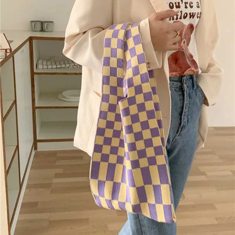 Knitted Wens è una borsa riutilizzabile usata per la spesa, grandi borse ecologiche per la spesa e borse coreane Wans_voghion.com