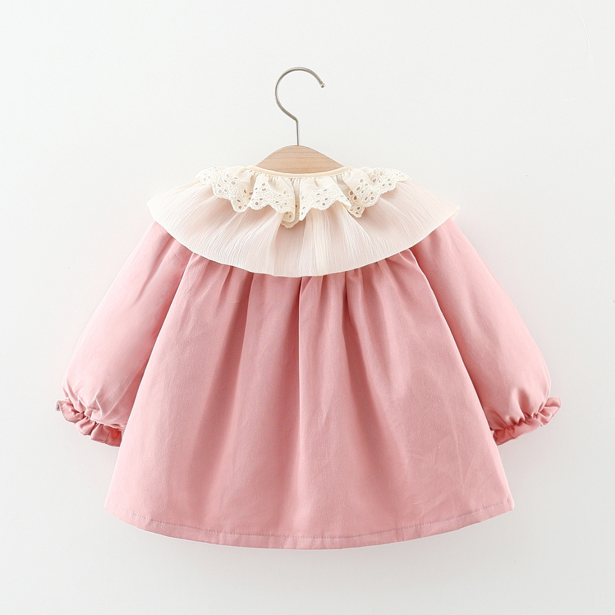 Baby Girl Autumn Coat Lace Doll Collar Trench Coat Trendy Children's Clothing_voghion.com
