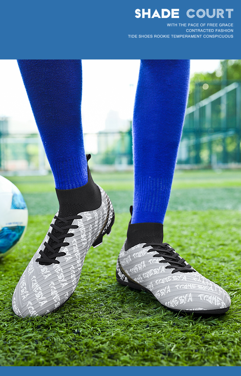 Männer Outdoor Hot Sale Ultraleicht Fussballschuhe High-Top FG/TF Professionell Laang Spikes Knöchel Unisex Komfort Fussball_voghion.com