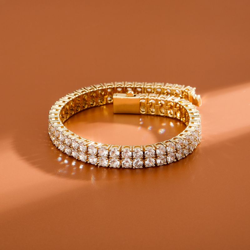 Hip Hop 4mm Micro Inlaid Zircon Dubbele Rij Tennis Armband_voghion.com