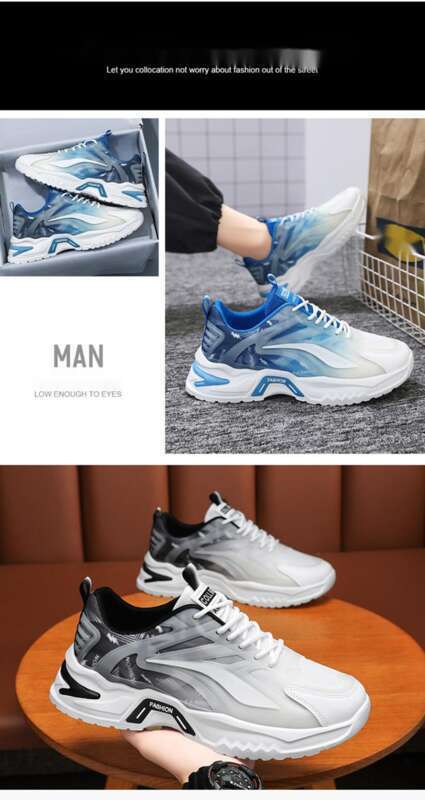 Scarpe da uomo estive nuove e traspiranti in rete, sportive, alla moda, versatili, con suola spessa, bianche, casual, da papà_voghion.com