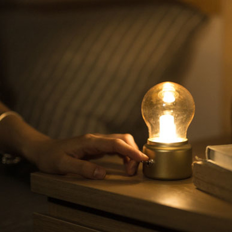 USB Rechargeable Led bulb Classical blowing desk lamp Vintage Night Light Desk Table Lamp for Holiday Home Study Room Decoration_voghion.com